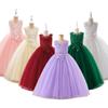 Girls' Sleeveless Mesh Princess Dress with Embroidery & Appliques - Formal Performance Wear