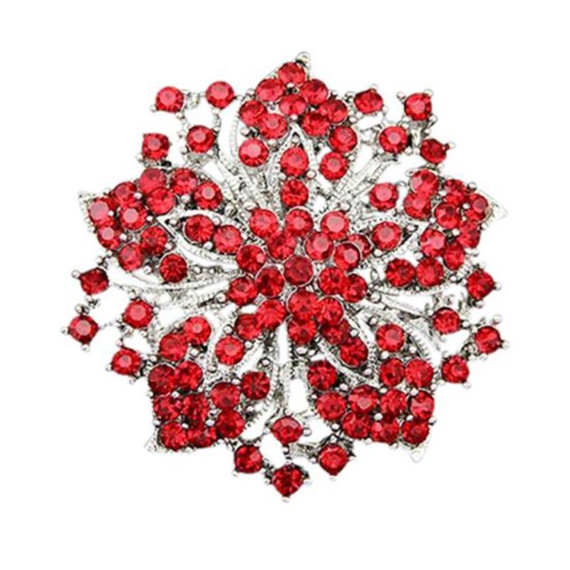 Neues, neues Design, Cluster-Strasssteine, runde Blüte, Kristall, versilberte Broschen