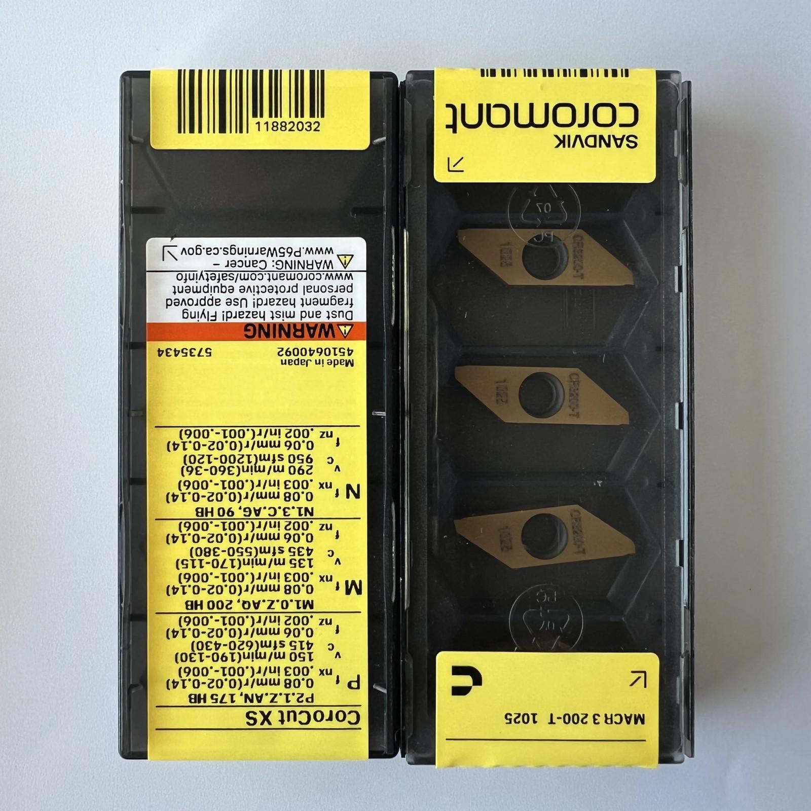 

SANDVIK / MACR3200-T 1025 / Industrial indexable Carbide Inserts 10 Pcs