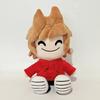 Peluche Tord di Eddsworld Carino 23cm Personaggio Carino Seduto Bambola di Peluche Felpa Rossa Morbido Peluche Decorazione Divano di Casa Regalo per Collezionisti di Cartoni Animati Fumetti Fan