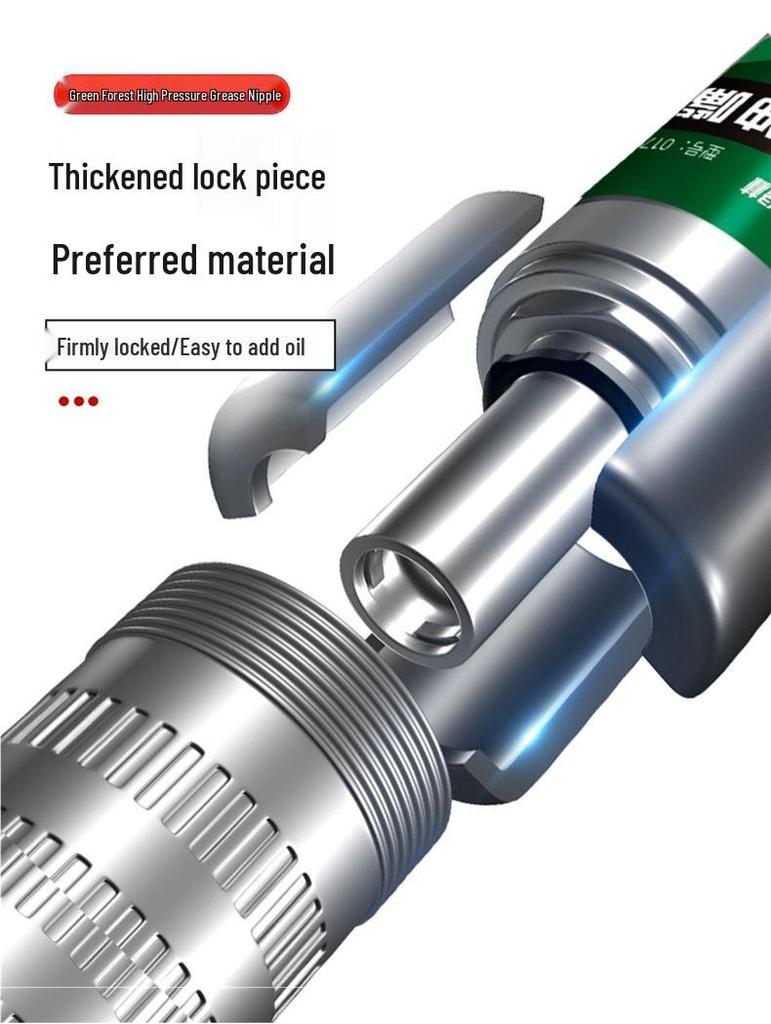 Green Forest High-Pressure Manual Locking Grease Gun Nozzle Set