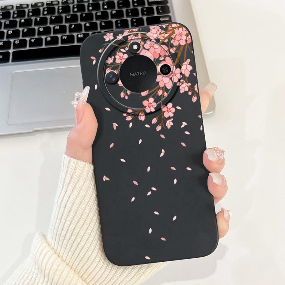 Phone Case For Honor X9c Smart 5G Pretty Girl Flower Printed Soft Silicone Back Cover For Honor X9C X9cSmart Cases Bumpers