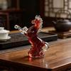 Faux Crystal Horse Statue Small Hand Blown Glass Horse Chinese Feng Shui Figurine Collectible Animal Sculpture for Home Office Desk Table Decor