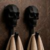 Gaming Room Wall Hanger 2Pcs Hook Up, 3D Printed Skull Design Hooks, No Drilling Decorative Mount Hanger, Waterproof Bathroom Storage for Towels Hats