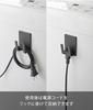 Yamazaki Magnetic Hair Iron & Cord Holder, Black, Body: 5cm W x 5.3cm D x 12cm H, Tower, Floating Storage, Hair Iron Storage, Easy Installation, 10528