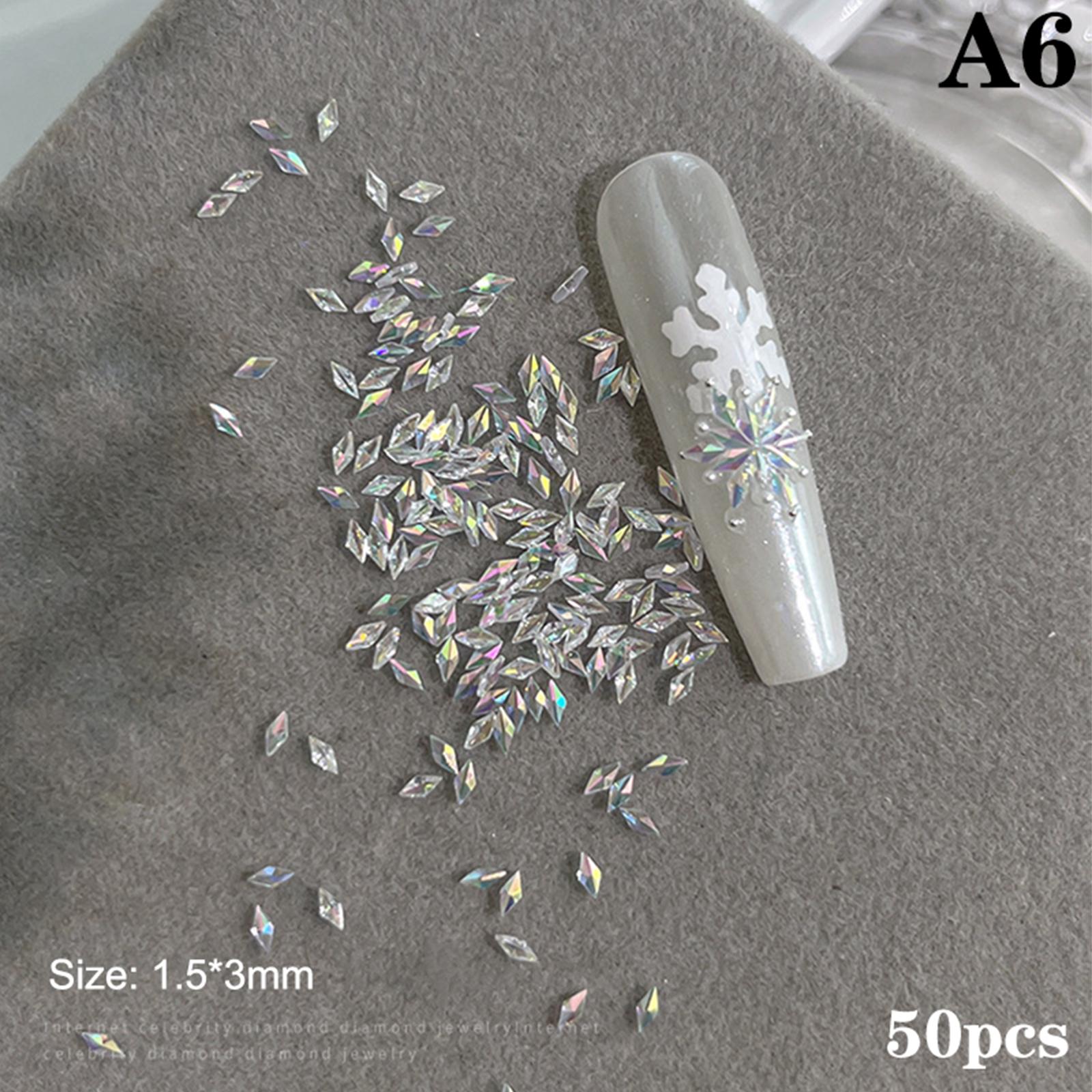

50Pcs Super Sparkle Mini Rhombus Zircon Ice Translucent Colorful Diamond Nail Art Decorations Manicure Charms