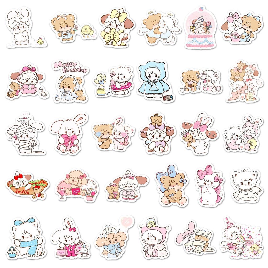 56 Mikko Cartoon Animal Stickers: Cute, Creative, Waterproof for Journals, Phone Cases, Storage Boxes