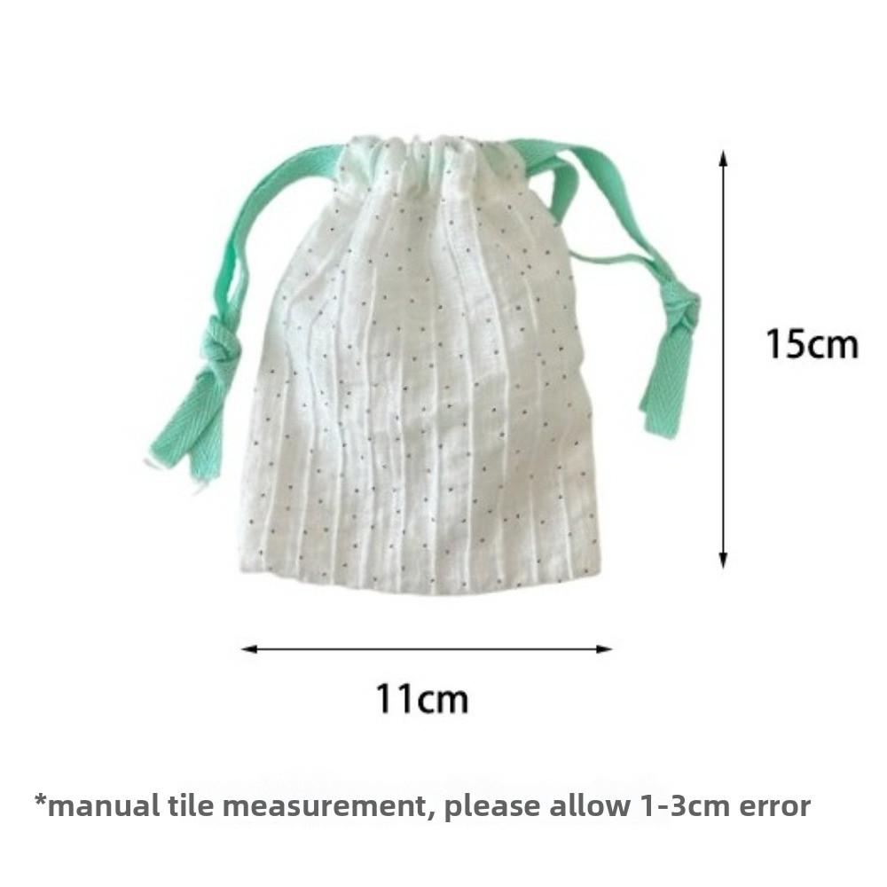 Simplicity Polka Dots Storage Bag Reusable Portable Drawstring Bag Durable Dustproof Handbag Cosmetic