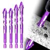 1/4/6Pcs Four-Edged Sawtooth Drill Bits High Hardness Rust Resistant Multifunctional Four Blade Serrated Eccentric Drill Bits