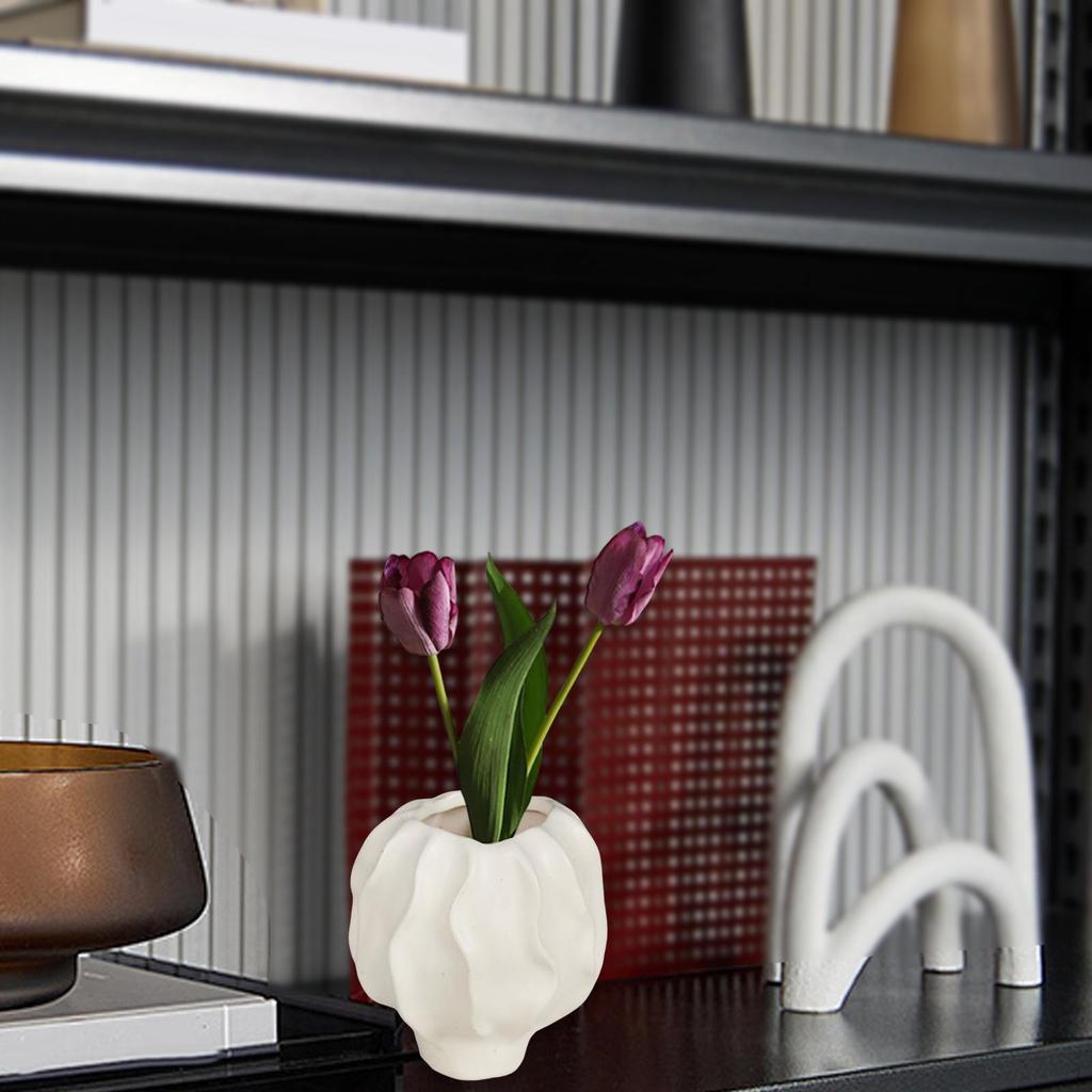 Ceramic Vase Flowerpot Houseplant Holder Photo Prop Ornament Desktop Simple for Bedroom Hallway