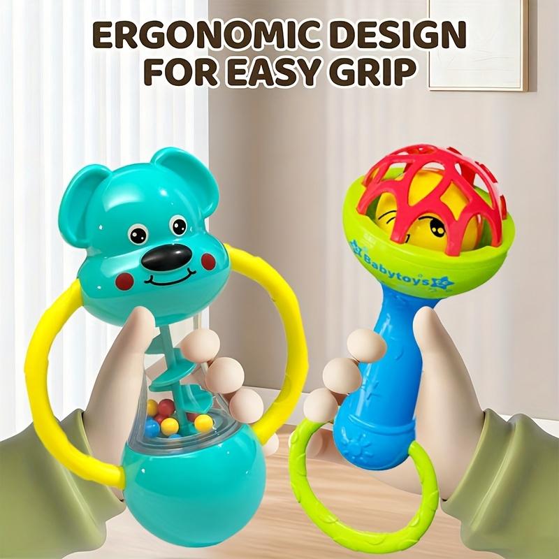Baby Rattles Toys 0 -12 Months Newborn Sensory Grasp Toys Hand Bell Activity Game Cute Animal Rattles for Infants Games Gifts