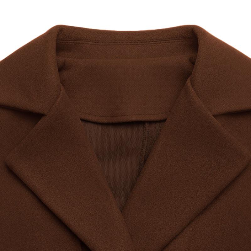 2026 Women's Elegant Belted Woolen Long Coat for Autumn/Winter