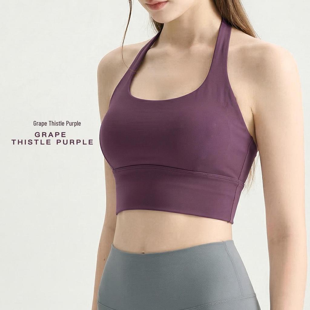 Women's Twisted Back Halter Yoga Tank With Built-in Bra Pads, Slimming Cropped Top for Pilates & Fitness