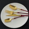 1 Set Matte Gold 304 Edelstahl Besteck Set Geschirr Set Westlichen Lebensmittel Geschirr Besteck Gabel Messer Löffel Für Hause