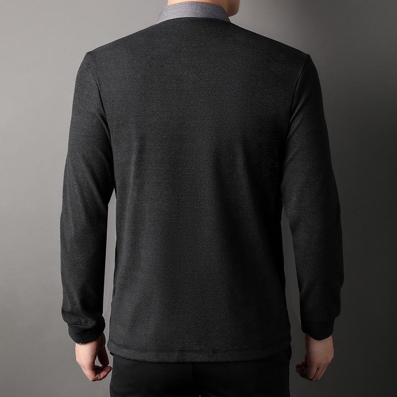 Men’s Casual Two-in-One Shirt Collar Knit Cardigan