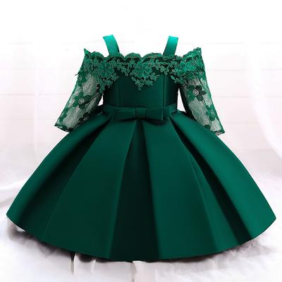 Toddler Baby Girl 1 2 Years Birthday Dress Newborn Baptism Bow Dress Girls Red Chritsmas Lace Wedding Party Dresses Kids Clothe EMA