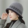 Winter hat women in the elderly knitted hat fashion versatile plush wool hat mother bucket hat new basin hat