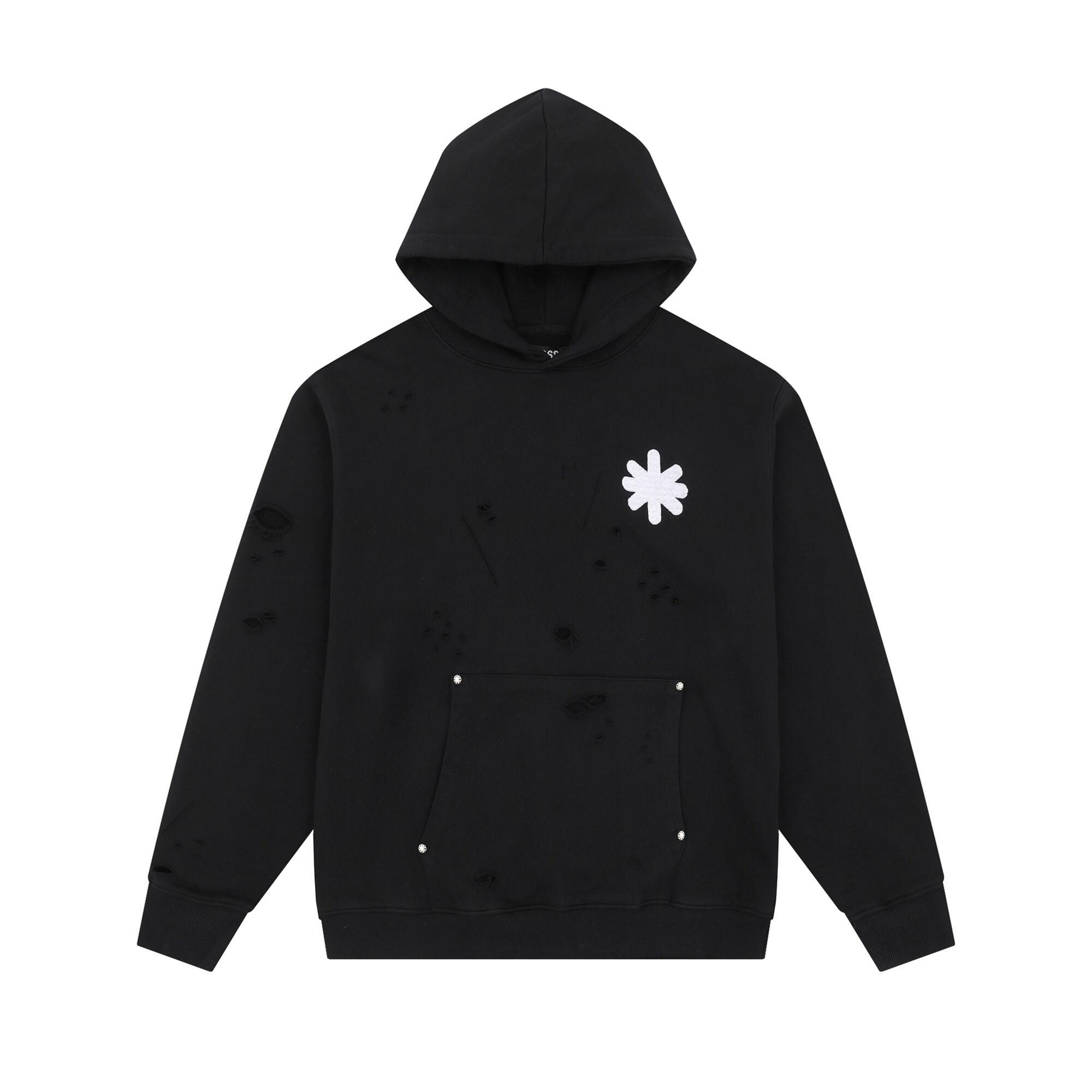 

LOSTSHDWS High Quality Heavyweight Pure Cotton Trendy Brand Simple and Fashionable Men s and Women s Hole Hoodies Hooded Sweatshirts S