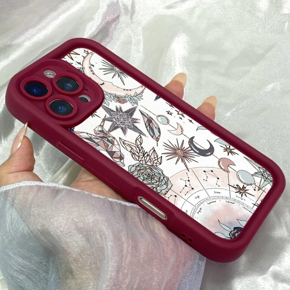 JT582 Witchy Zodiac Astro Moon for iPhone 17 16 15 14 13 12 11 Pro Max Samsung S26 S25 Ultra A17 A07 A56 A16 Xiaomi 15T Redmi 15c 14C Soft Case