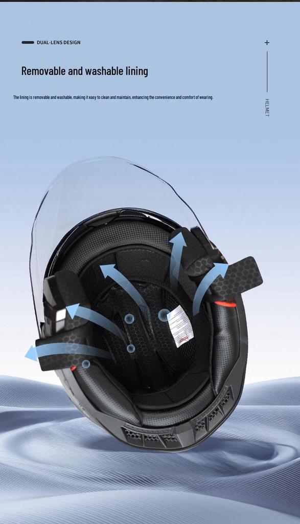 3C Certified Dual Lens Motorcycle Helmet for All Seasons – Unisex, Half and Full Face Options for Winter Riding