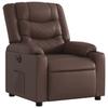 Electric Recliner Chair Brown Faux Leather