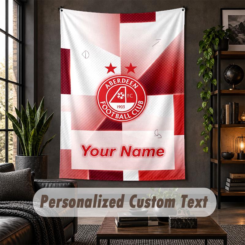 Wall Tapestry Aberdeen FC Print Custom Name Text Wall Hanging Home Decor
