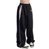 Retro-Freizeithose mit hoher Taille für Damen: Harajuku Spliced Sports Style, Street Fashion, Hip Hop Loose Fit mit Kordelzug