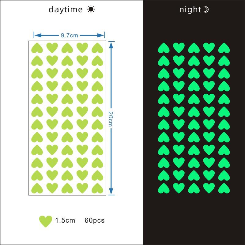 Φωτεινά Φθορίζοντα Αυτοκόλλητα Αστέρια και Κουκκίδες για Διακόσμηση Παιδικού Δωματίου