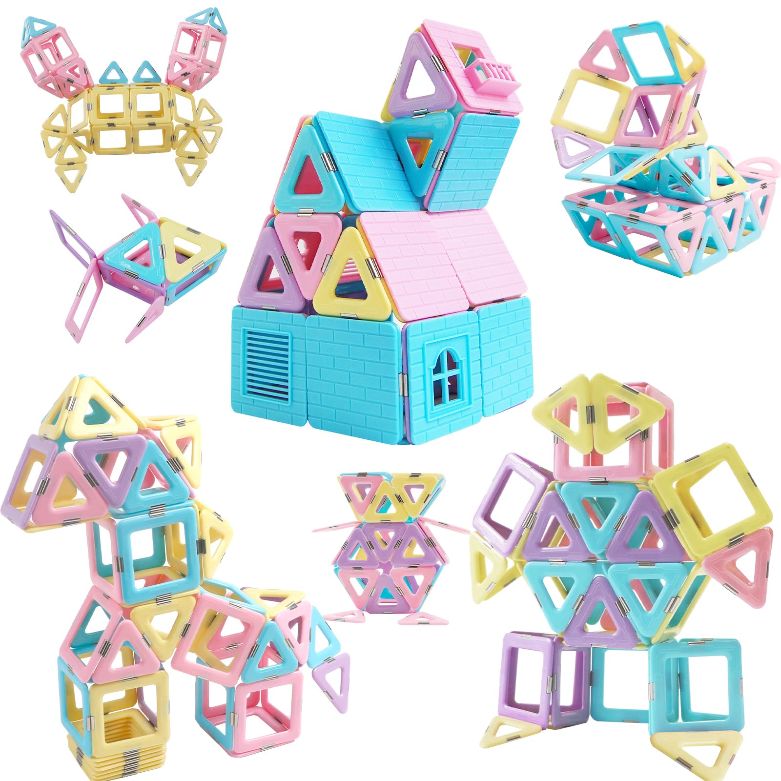 

MAGBLOCK 70 магнітних будівельних блоків, Магнітні іграшки, 3D будівельні блоки, Навчальна іграшка для учнів початкової школи, Хлопчиків та дівчаток, Дітей,