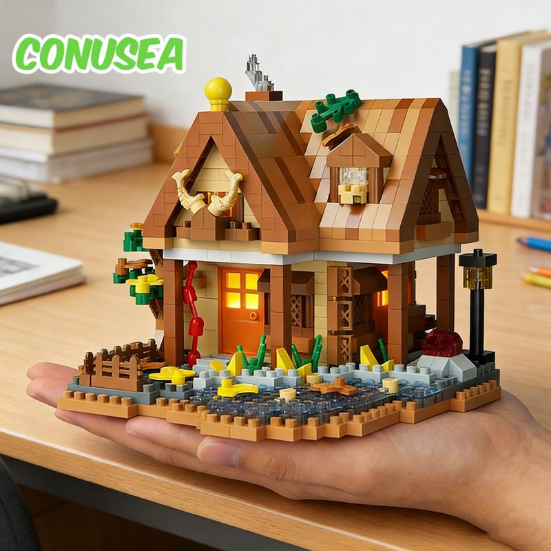 Micro Brick Creative Building Block Forest Tree House DIY Puzzle Educational Assembly Construction Toys for Girls Kids Children