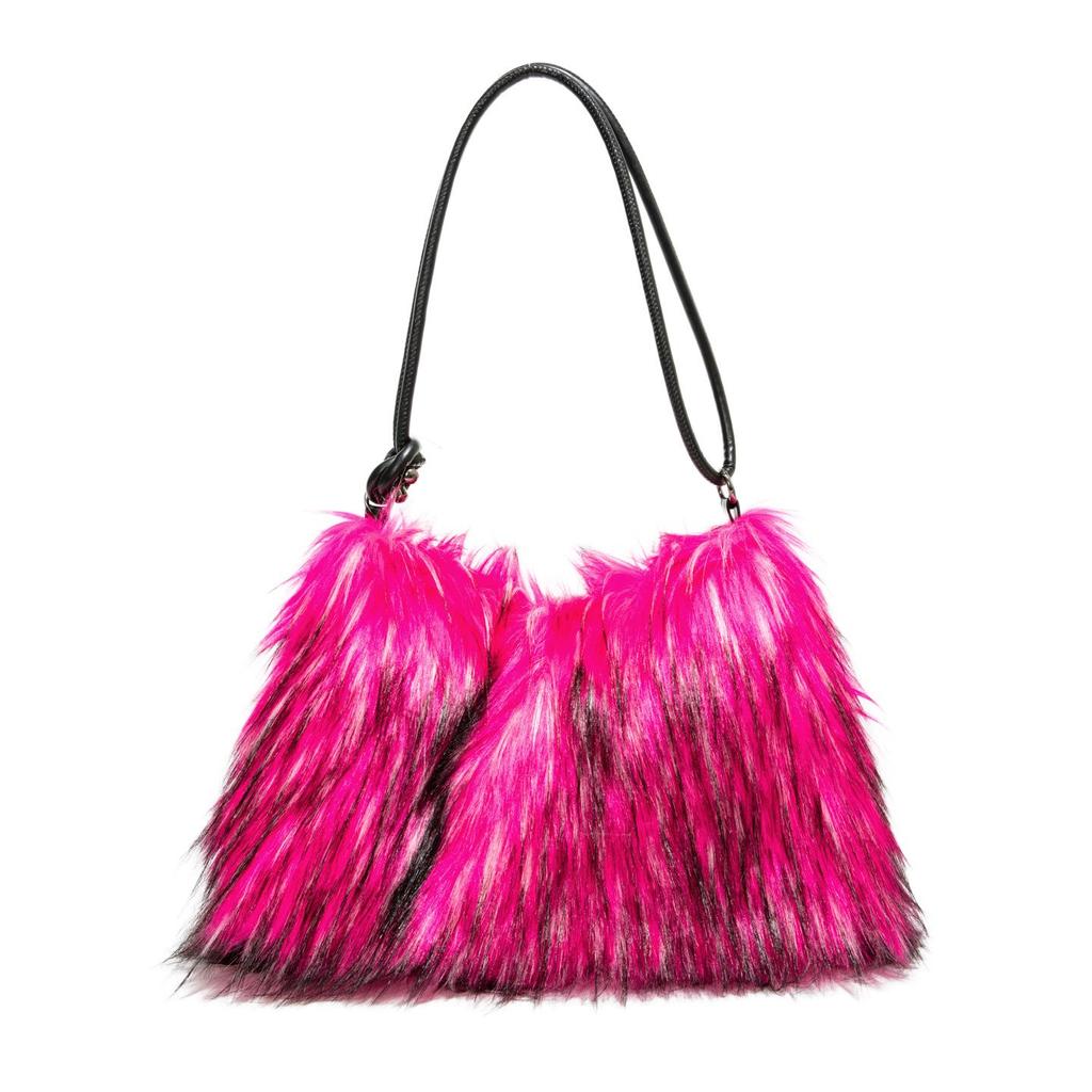 Chic Furry Crossbody Bag: Plush Autumn/Winter Handbag