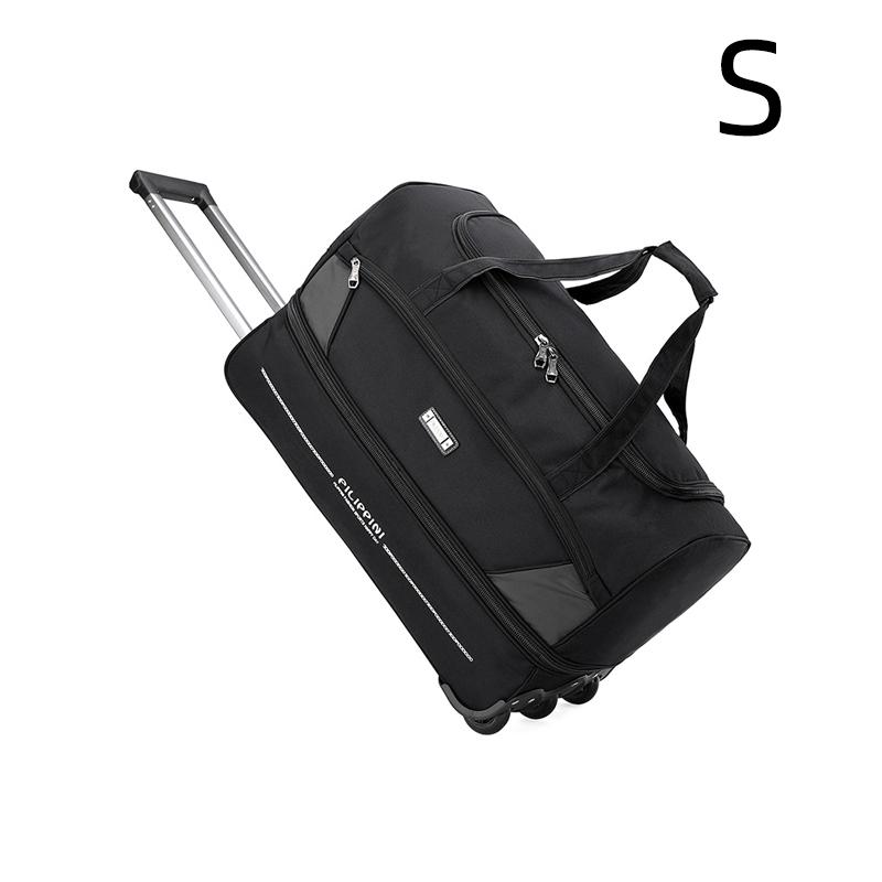

Сумка дорожня на коліщатках з тканини Оксфорд Унісекс для подорожей за кордон, посадки в літак, ділових поїздок, великої місткості, складана, багатофункціональна сумка для зберігання S чорний