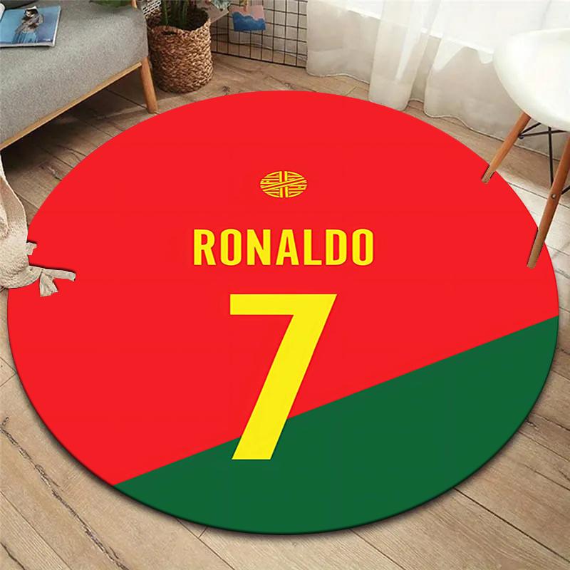 CR7 Round Area Rug,Carpet Rug for Living Room Bedroom Sofa Playroom Decor,Non-slip Floor Mat
