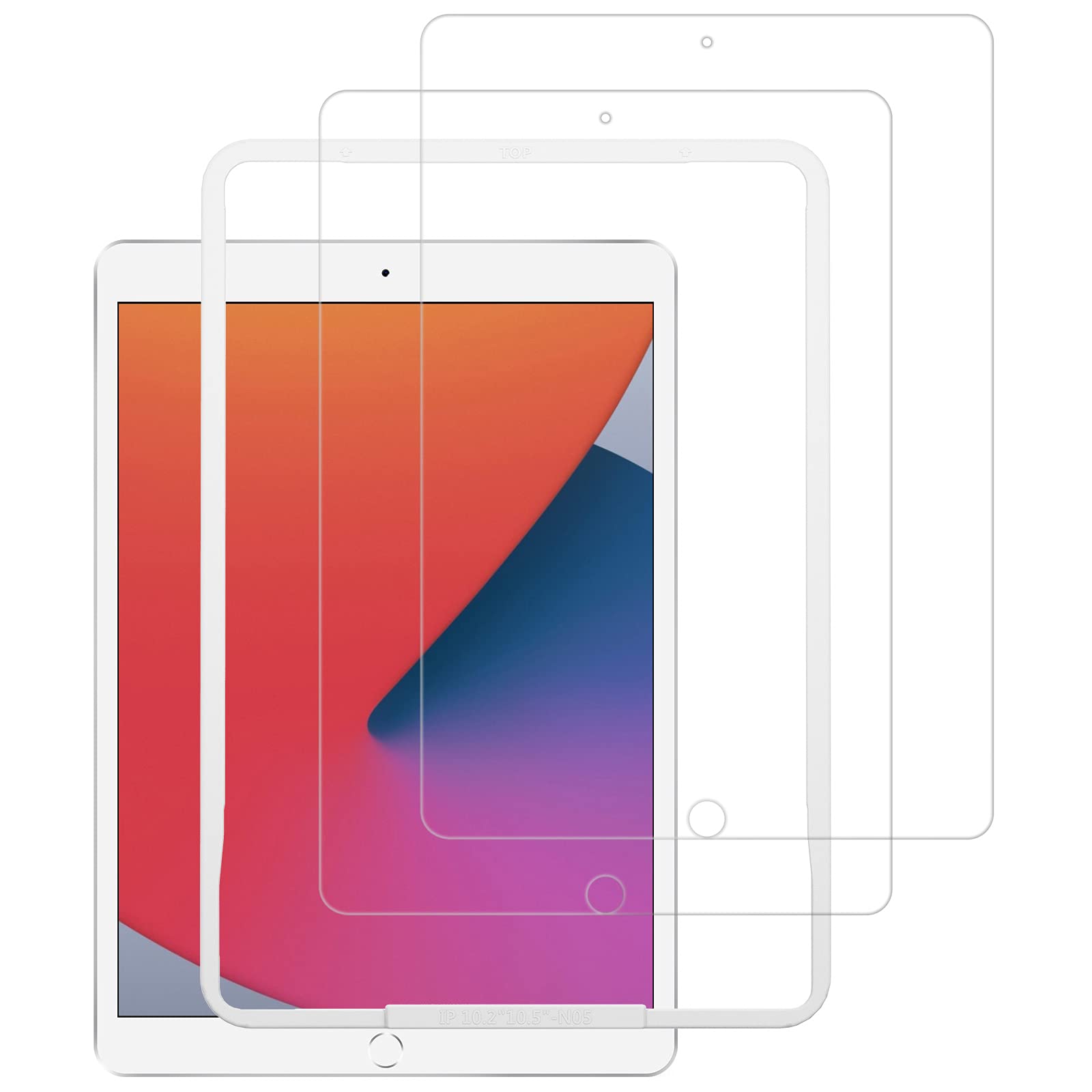 

Защитная пленка для стекла NIMASO с направляющей рамкой для iPad для iPad 9-го поколения 8-го поколения 7-го поколения, набор из 2 защитных пленок из закаленного стекла NTB19I39