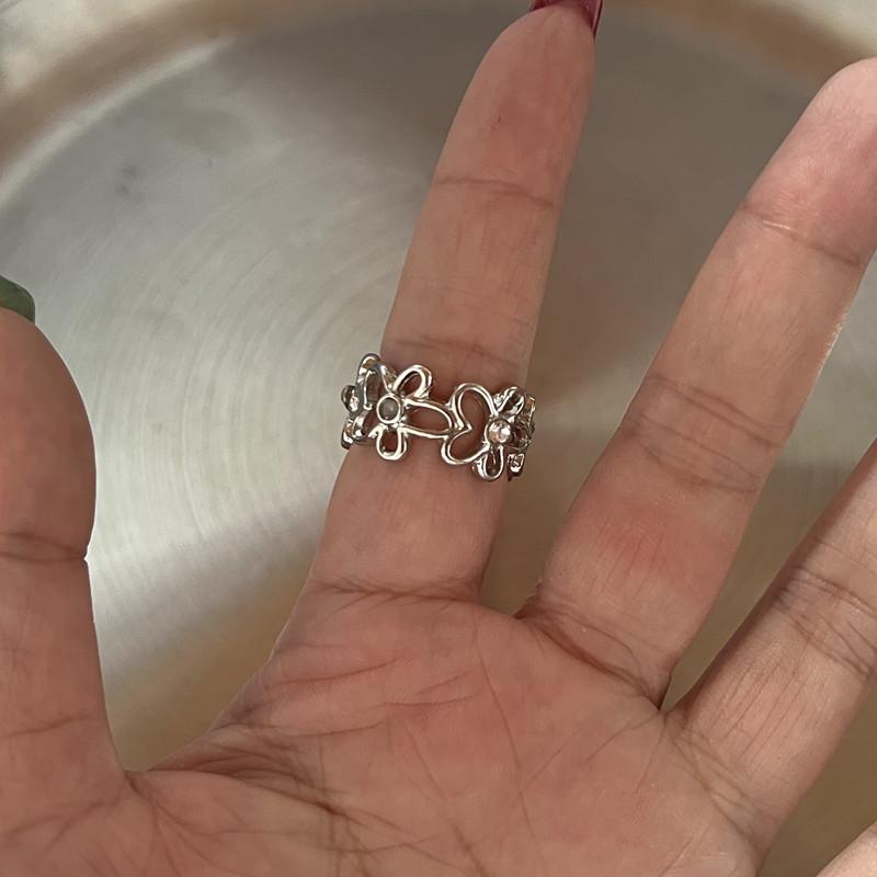 Korean Style Simple Ribbon Bowknot Ring for Women's Fashion Personalized Open Index Sweet Bow Finger Ring Y2K Jewelry Gift Party