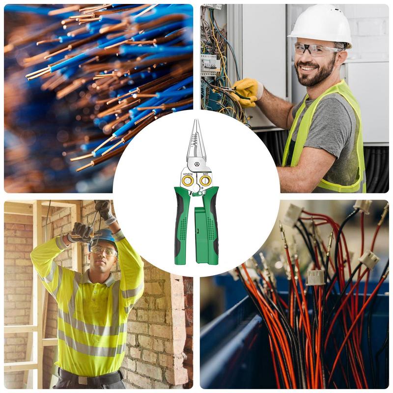 Ściągacz izolacji Crimper 8 w 1 Szczypce precyzyjne Wielofunkcyjne szczypce precyzyjne Ze stali nierdzewnej Szczypce elektryczne Dla