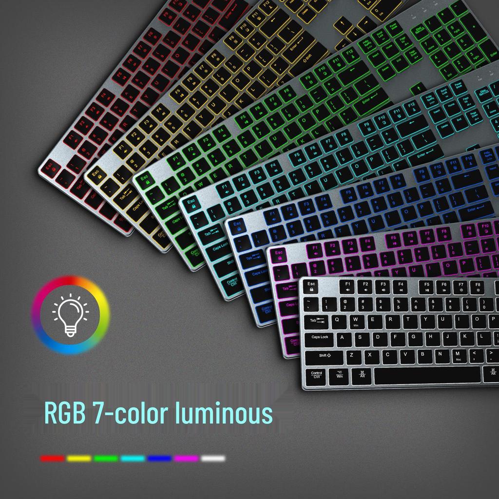 K3 Ultra-Thin Aluminum USB-C Wired Keyboard for Laptop, Desktop, Gaming, and Office