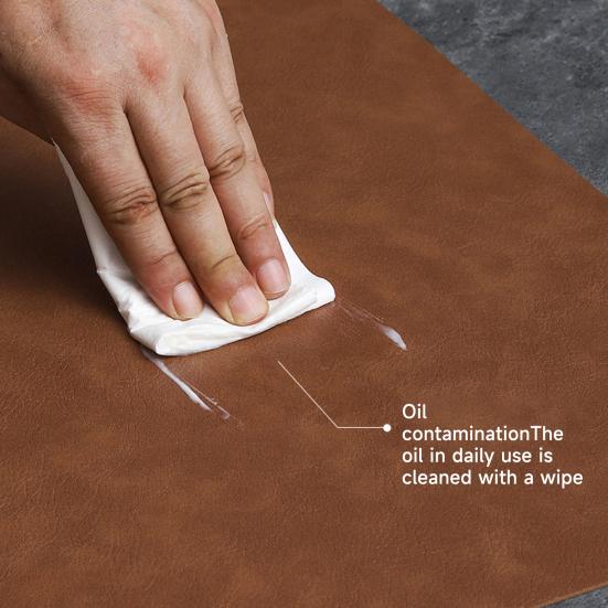 Faux Leather Placemat Waterproof Heat-Resistant Non-slip Heat Insulation Dishwasher Safe Rectangle Dining Table Protection Decoration Pad Kitchen