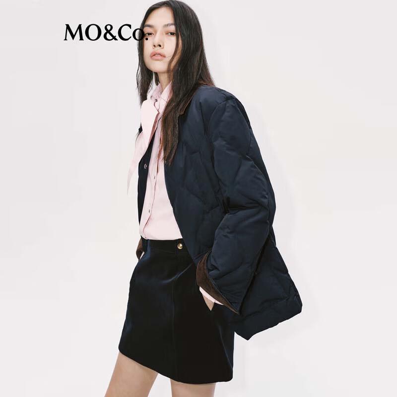 MO&Co. Women's Fleece Collar Lightweight Down Jacket