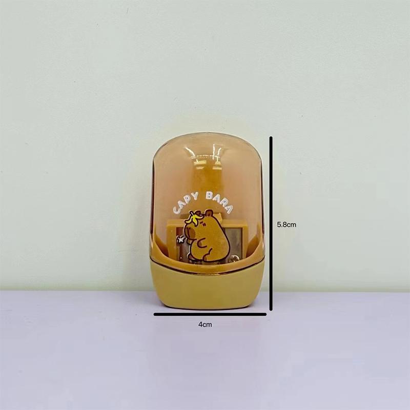 Aesthetic Kawaii Stationery School Office Supplies Cute Cartoon Capybara Pencil Sharpener Creative Double Hole Pencil Sharpener