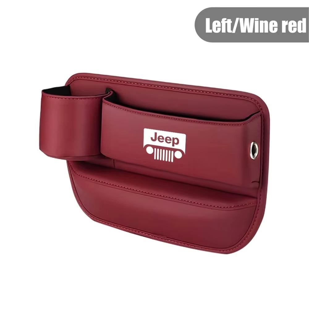 Car Seat Crevice Storage Box for Jeep Renegade Wrangler JK Grand Cherokee Compass Patriot Leather Gap Filler Organizer Car Parts