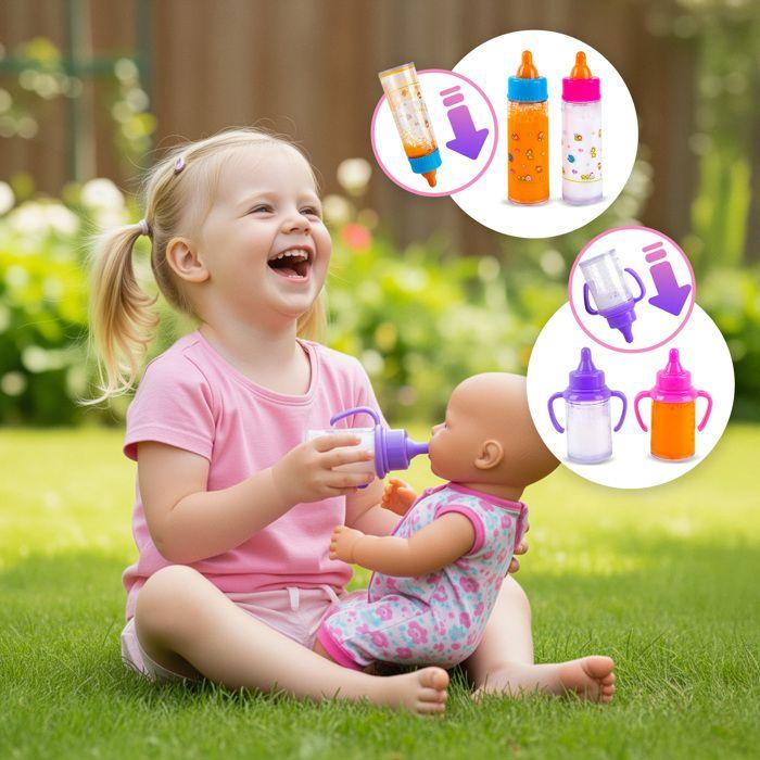 Kit De Biberons Magiques Pour Poupées Avec Sac De Transport Zippé – KP8961