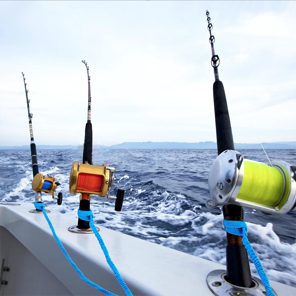 4/2/1pc Adjustable Elastic Kayak Rod Lanyard Canoe Paddle Leash Fishing Rod Leash Safety Rope Carabiner Rowing Boats Accessories