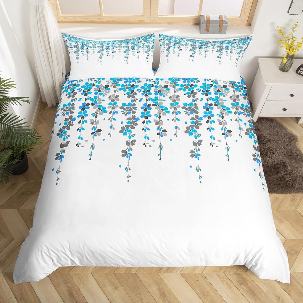 Akvarellgradient Påslakan Queen Abstrakt Körsbärsblom Sängklädesset Natur Botaniskt Täcke Mjukt Boho Quiltöverdrag