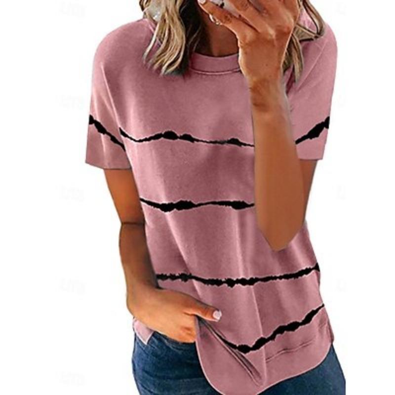

Women s Blouse Graphic Stylish Casual Short Sleeve Crew Neck Regular Tops Daily Buttons Pocket Summer Spring 3XL