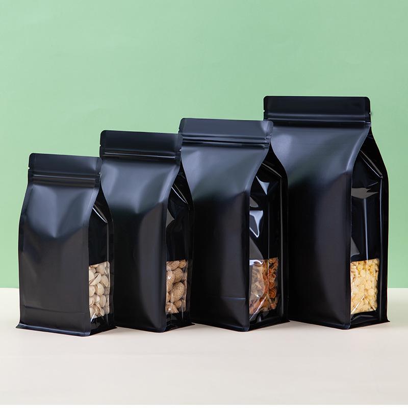 Colored Aluminum Foil Stand-Up Bag with Window for Tea and Nuts - Self-Sealing and Thickened