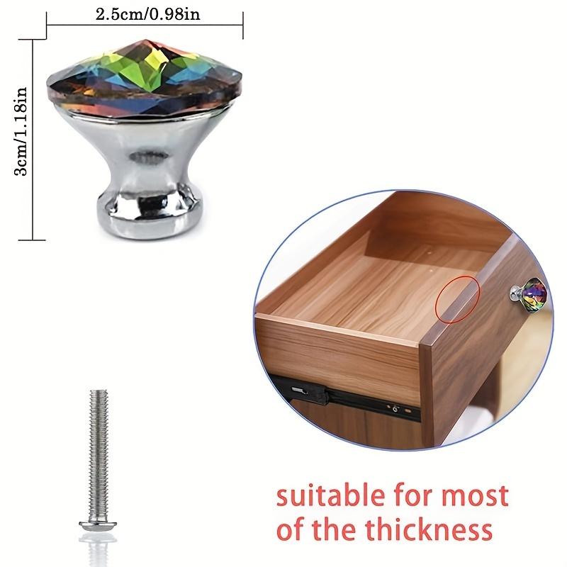 20 Buc. Butoni Sertar Sticlă Cristal Colorată 1 18 Inch Diamant Mânere Dulap Comodă pentru Sertare Decorative de Dulap cu Șuruburi