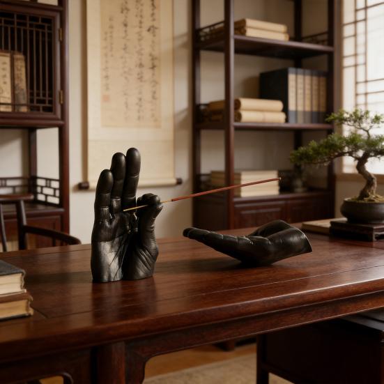 Pair Hand Statues Incense Holder Resin Incense Burner Ash Catcher Decorative Incense