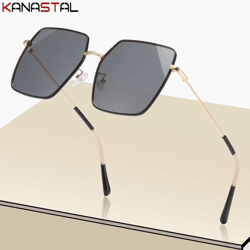 Women Sunglasses UV400 Polarized Sun Glasses Big Metal Eyeglasses Frame Camping Sunscreen Party Goggles Anti Glare Shade Eyewear