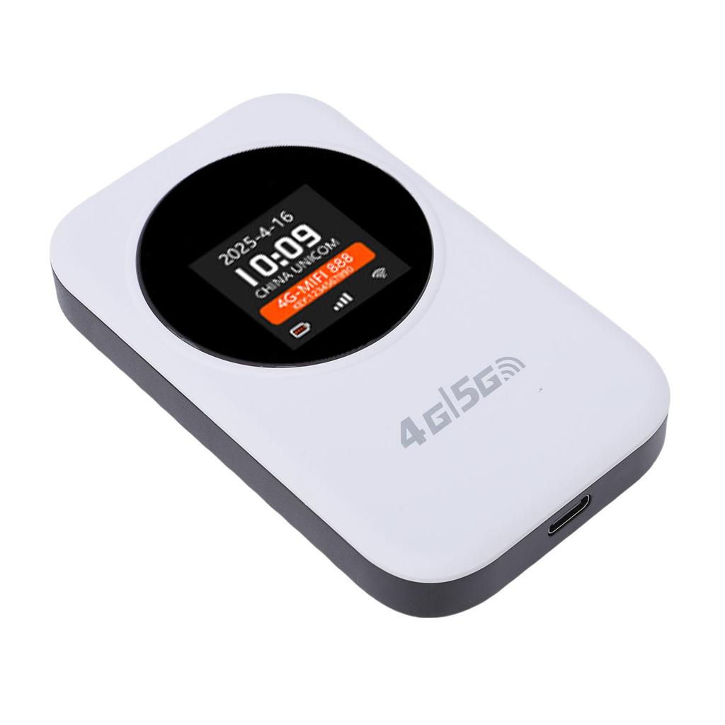 4G Mobile Hotspot 2.4G WiFi Support 8 10 Users Portable Router with SIM Card Slot and Time Display for Travel Car